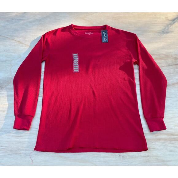 GALAXY Harvic Long Sleeve Sweat Shirt Relaxed Fit Cotton Men's Red SIZE SMALL - Picture 1 of 3